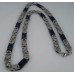 Konings- Armband & Ketting, verschillende schakels, zwart blok, lang