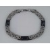 Konings- Armband & Ketting, verschillende schakels, zwart blok, lang