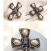 Broche versierd met parels en Stras blauw