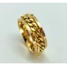 RVS goud kleur ringen met losse schakel ketting in midden in die je mee kan draaien