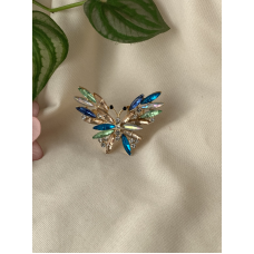 Broche vlinder, strass steentjes