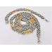 Konings ketting met armband platte/lang schakels bicolor / goudkleurig