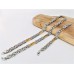 Konings ketting met armband platte/lang schakels bicolor / goudkleurig