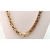 Konings ketting set, rvs met vierkante schakels in goudkleur.