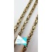 Konings ketting set, rvs met vierkante schakels in goudkleur.