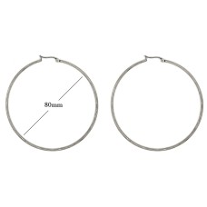 Statement Oorbellen - Stainless Steel Hoop Earrings - zilver