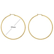 Statement Oorbellen - Stainless Steel Hoop Earrings - goud