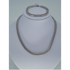 Edelstaal brede Gourmetschakel ketting, L 45 cm