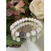 Jade wit met rvs bouddha goudkleur 
