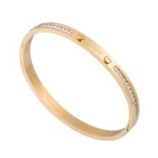 ARMBAND STAINLESS STEEL Kleur Goud - Quote Bangle