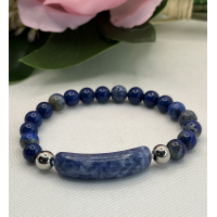 lapis Lazuli kraal met tussenstukje 