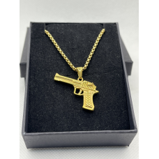 Ketting met pistoolhanger roestvrij staal