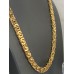 Konings ketting set, rvs edelstaal, breed & plat, goudkleur