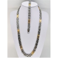 Goud en zilverkleurig koningsketting met armband