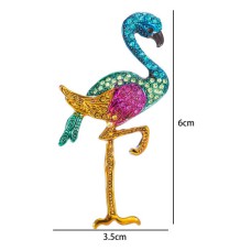 Flamingo Speld-Broche met Gekleurde Zirkonia