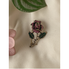 Roos Speld-Broche met Gekleurde Zirkonia Roos Speld-Broche met Gekleurde Zirkonia