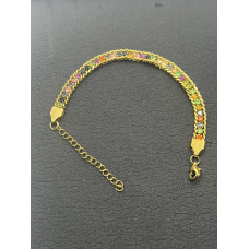 Armband goudkleur met gekleurde zirconia Armband goudkleur met gekleurde zirconia