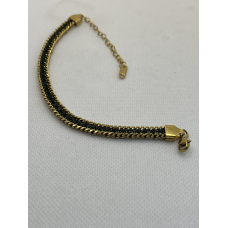 Armband goudkleur met zwarte zirconia Armband goudkleur met zwarte zirconia