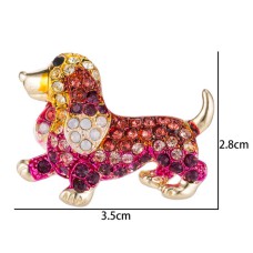 Hond Speld-Broche met Gekleurde Zirkonia Hond Speld-Broche met Gekleurde Zirkonia