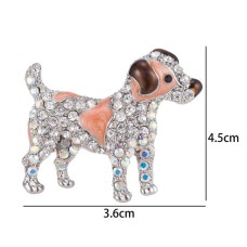 Hond Speld-Broche met Gekleurde Zirkonia Hond Speld-Broche met Gekleurde Zirkonia