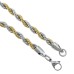 RVS duo kleur twisted koord ketting Lengte 60 cm RVS duo kleur twisted koord ketting Lengte 60 cm