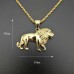 Goudkleurige leeuw met ketting Goudkleurige leeuw met ketting