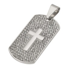 Zilverkleurige Amulet gezet met Zirconia Zilverkleurige Amulet gezet met Zirconia
