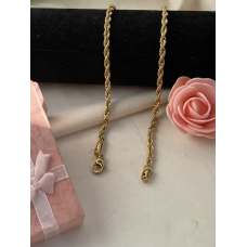 RVS Goudkleurige twisted koord ketting Lengte 60 cm RVS Goudkleurige twisted koord ketting Lengte 60 cm