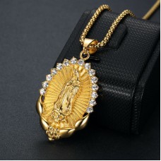 Ketting Maria met kristal steentjes Ketting Maria met kristal steentjes