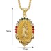 Ketting Maria met 3 kleuren kristal steentjes Ketting Maria met 3 kleuren kristal steentjes