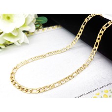 goudkleurig bewerkte Figaro schakelketting L 60 cm Br 7mm goudkleurig bewerkte Figaro schakelketting L 60 cm Br 7mm