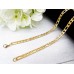 goudkleurig bewerkte Figaro schakelketting L 60 cm Br 7mm goudkleurig bewerkte Figaro schakelketting L 60 cm Br 7mm
