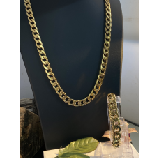 Open Gourmet ketting + armbandje rvs goudkleur Open Gourmet ketting + armbandje rvs goudkleur