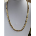 goudkleurig bewerkte Figaro schakelketting L 60 cm Br 7mm goudkleurig bewerkte Figaro schakelketting L 60 cm Br 7mm
