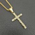 Kruisje met rvs ketting goudkleur